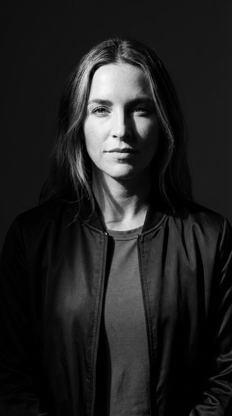 Black And White Dramatic Portrait With Moody Studio Lighting - AI Photo ...
